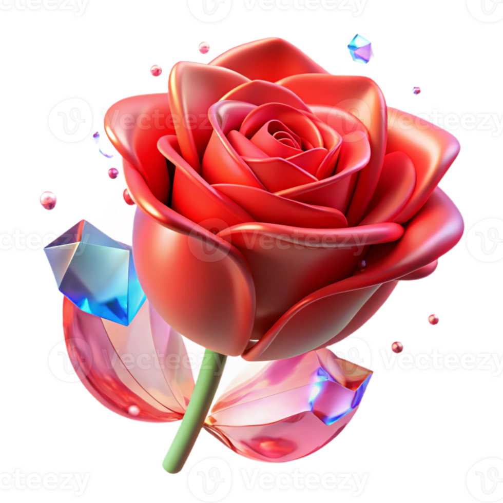 vibrant traditional Red Rose Bud Isolated Transparent Background authentic png