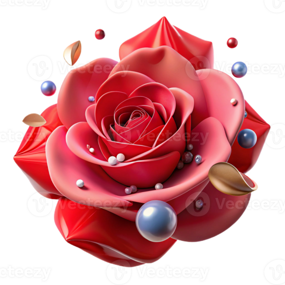 elegant traditional Red Rose Petal Single Layer Cutout genuine png