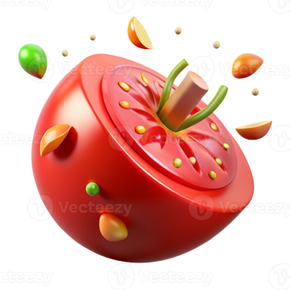 impressive rustic Red Tomato Slice Isolated Cutout professional png