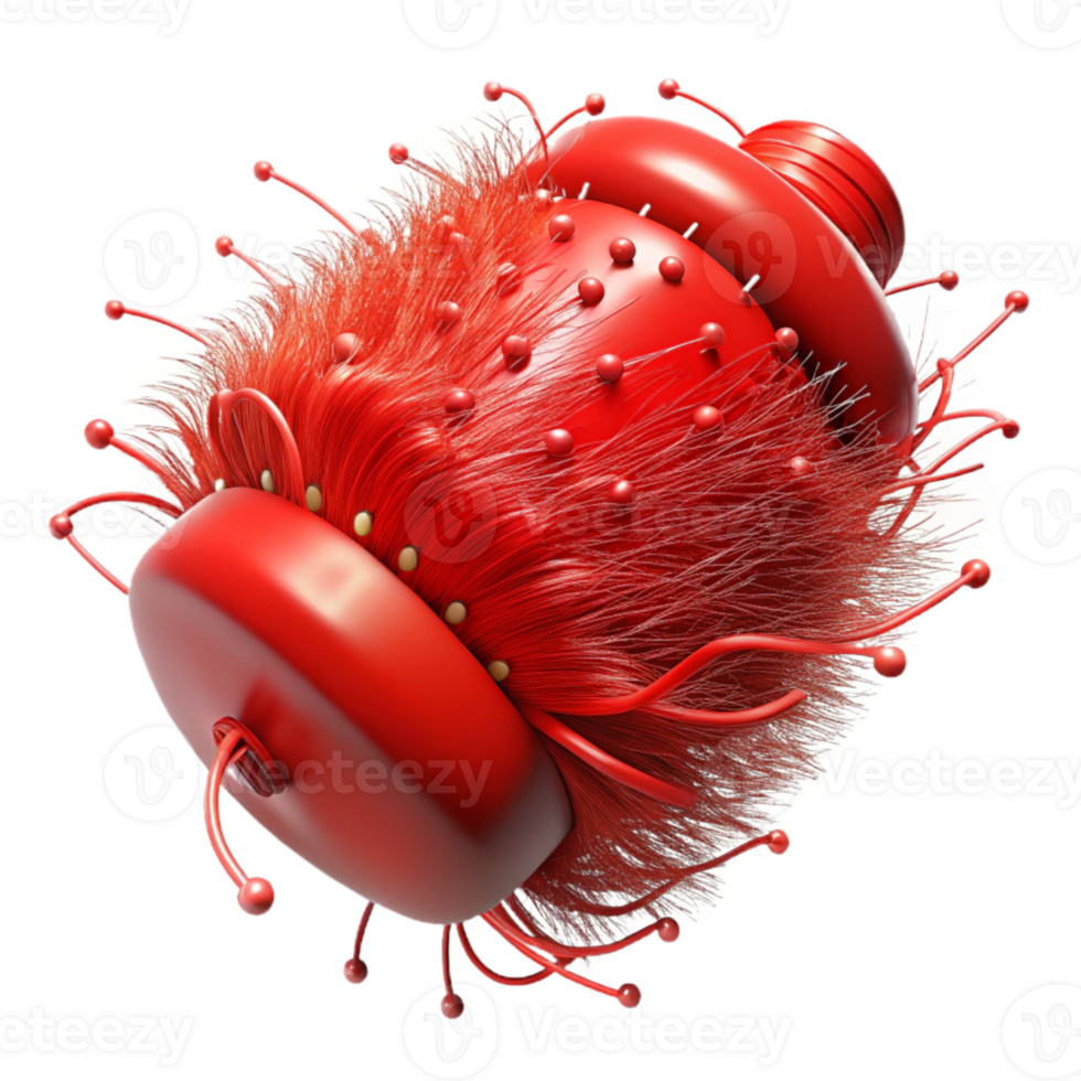 vibrant creative Red Thread with Frayed Edges Isolated png