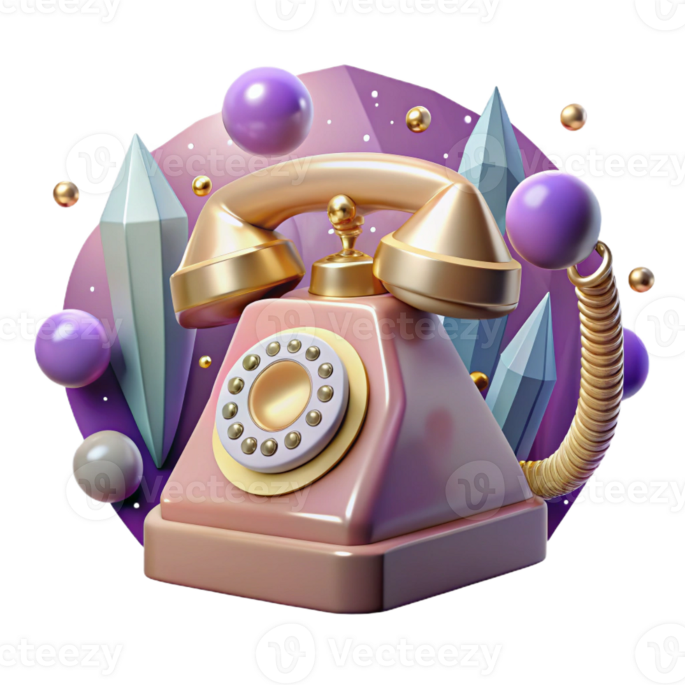 wonderful modern Retro Telephone Front View Transparent Background exclusive png