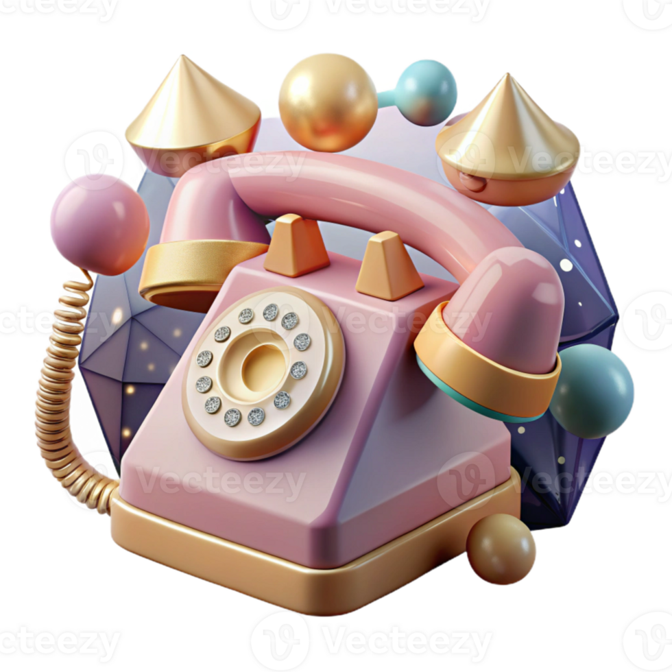 wonderful modern Retro Telephone Isolated with Rotary Dial high quality png