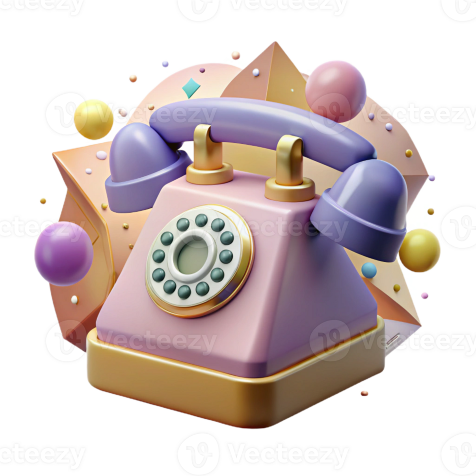 serene minimalist Retro Telephone Rotary Dial Isolated Element authentic png