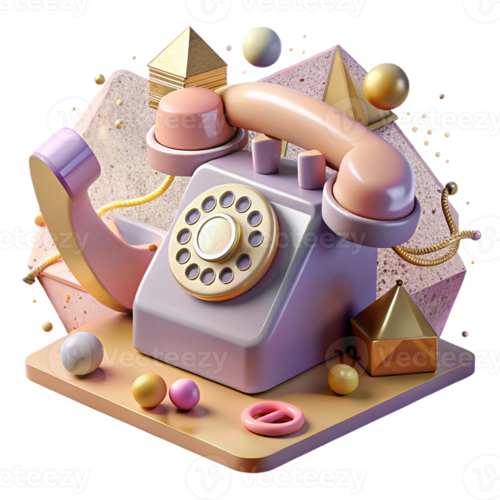 beautiful traditional Retro Telephone Cutout with Rotary Dial authentic png