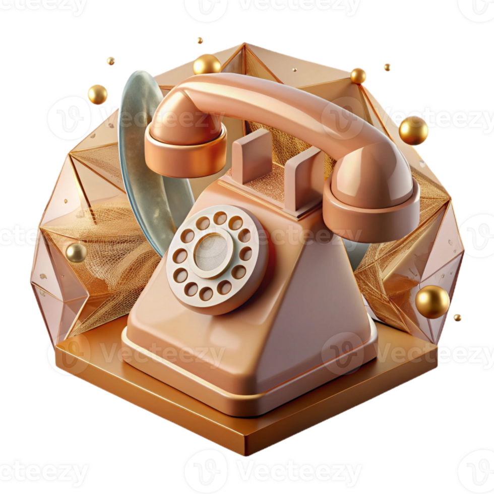extraordinary artistic Retro Telephone Transparent Background in Sepia Tone professional png