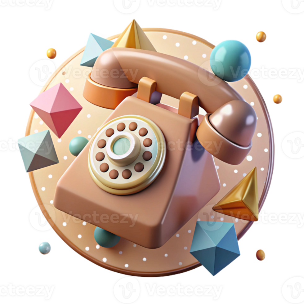 elegant abstract Retro Telephone Rotary Dial Isolated Element png