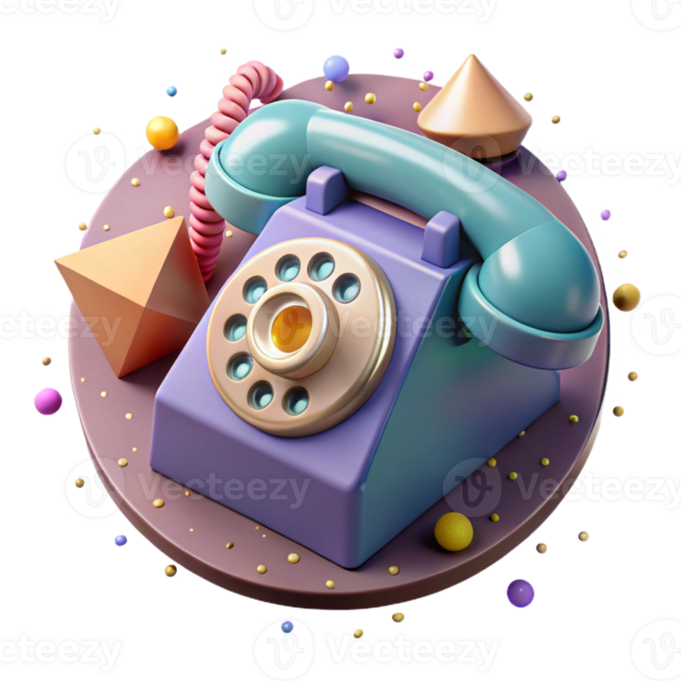 dramatic abstract Retro Telephone Rotary Dial Isolated Element premium png