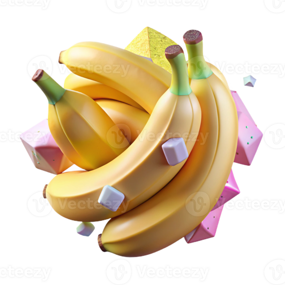 elegant traditional Ripe Banana Bunch Cutout on Transparent Background high quality png