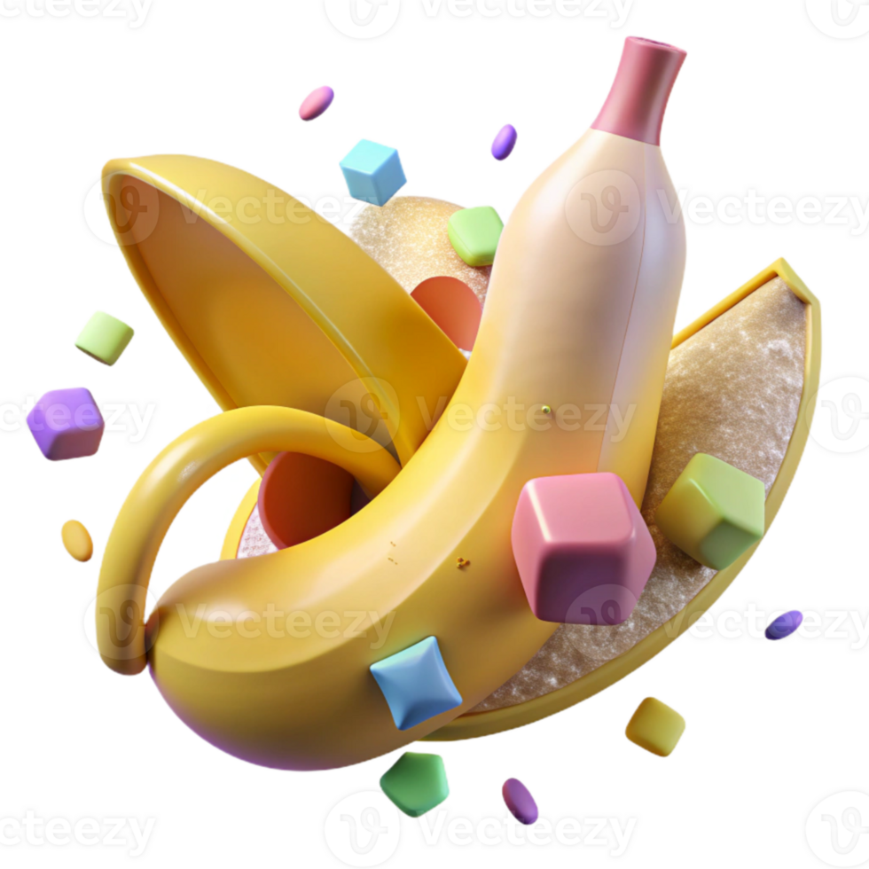 serene abstract Ripe Banana Peel Partially Open Isolated genuine png