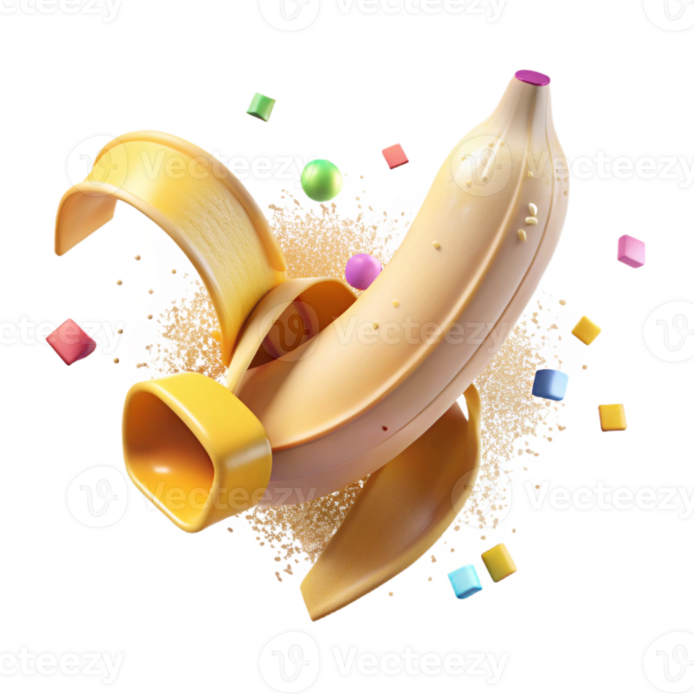 vibrant artistic Ripe Banana Peel Partially Open Isolated exclusive png