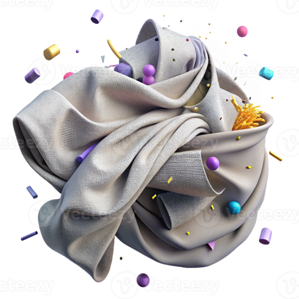 impressive artistic Ripped Fabric with Loose Threads Isolated Element png