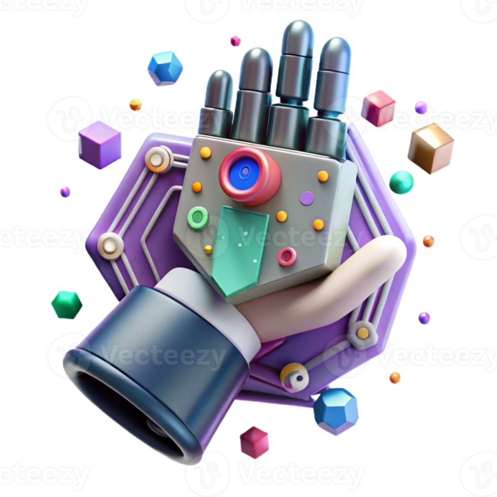extraordinary creative Robot Hand Holding Circuit Board Cutout exclusive png