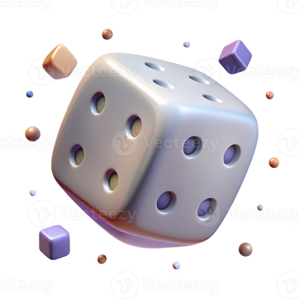 dramatic rustic Rolling Dice with Shadow Detail Cutout authentic png