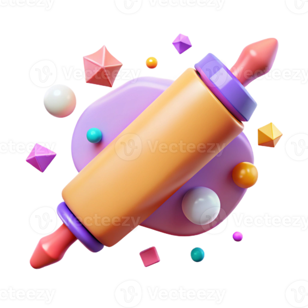 wonderful traditional Rolling Pin Side View with Wooden Texture Isolated high resolution png