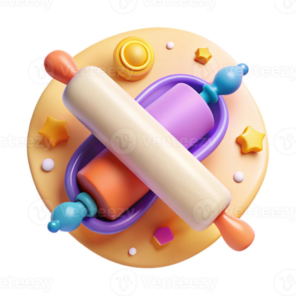 stunning abstract Rolling Pin Top View Isolated genuine png
