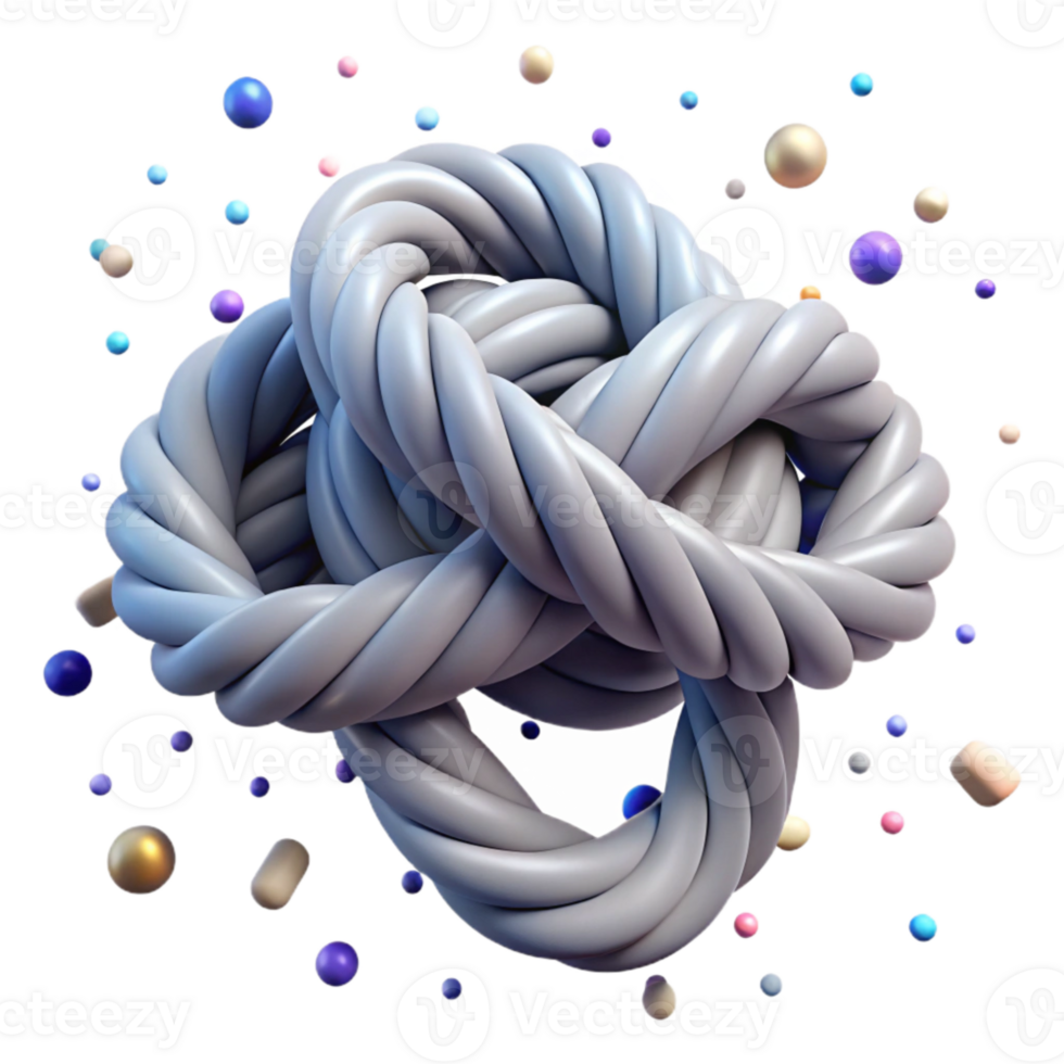 dramatic abstract Rope Knot Isolated with Tied Ends png