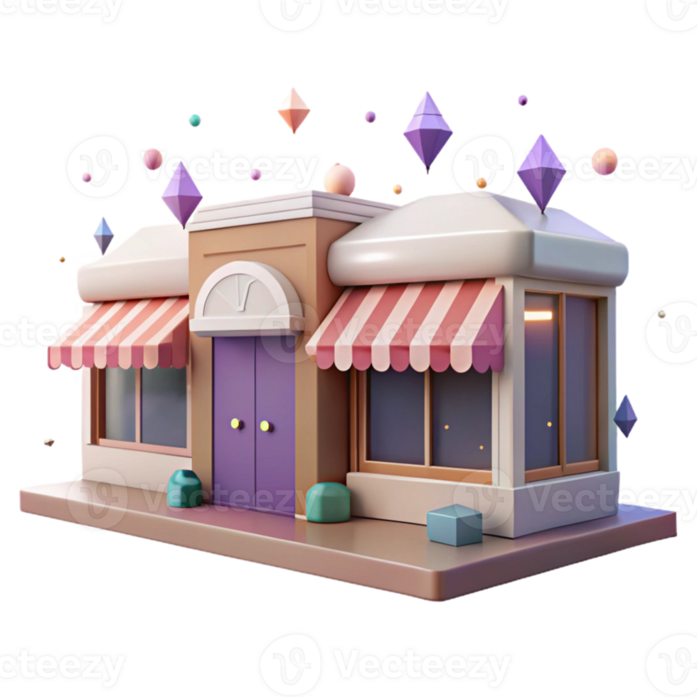 magnificent rustic Row of City Storefronts with Awnings Cutout Element exclusive png