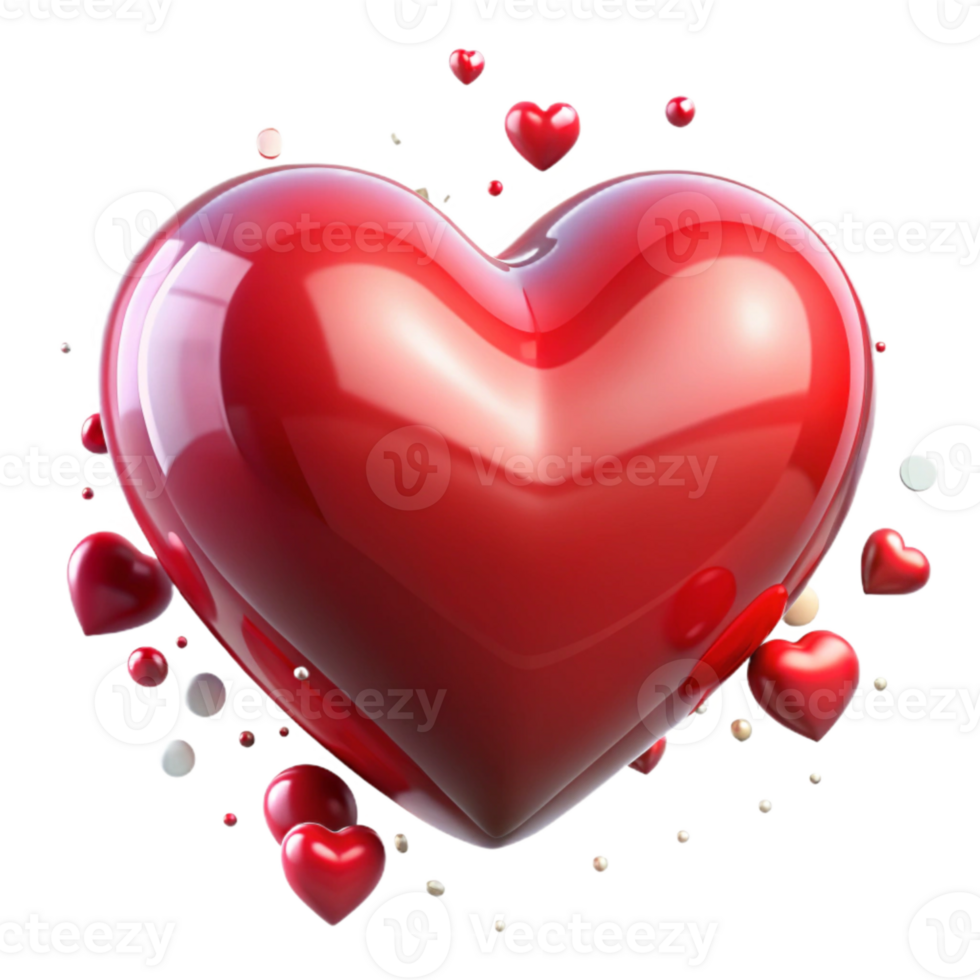 extraordinary classic Ruby Red Heart Cutout Isolated png