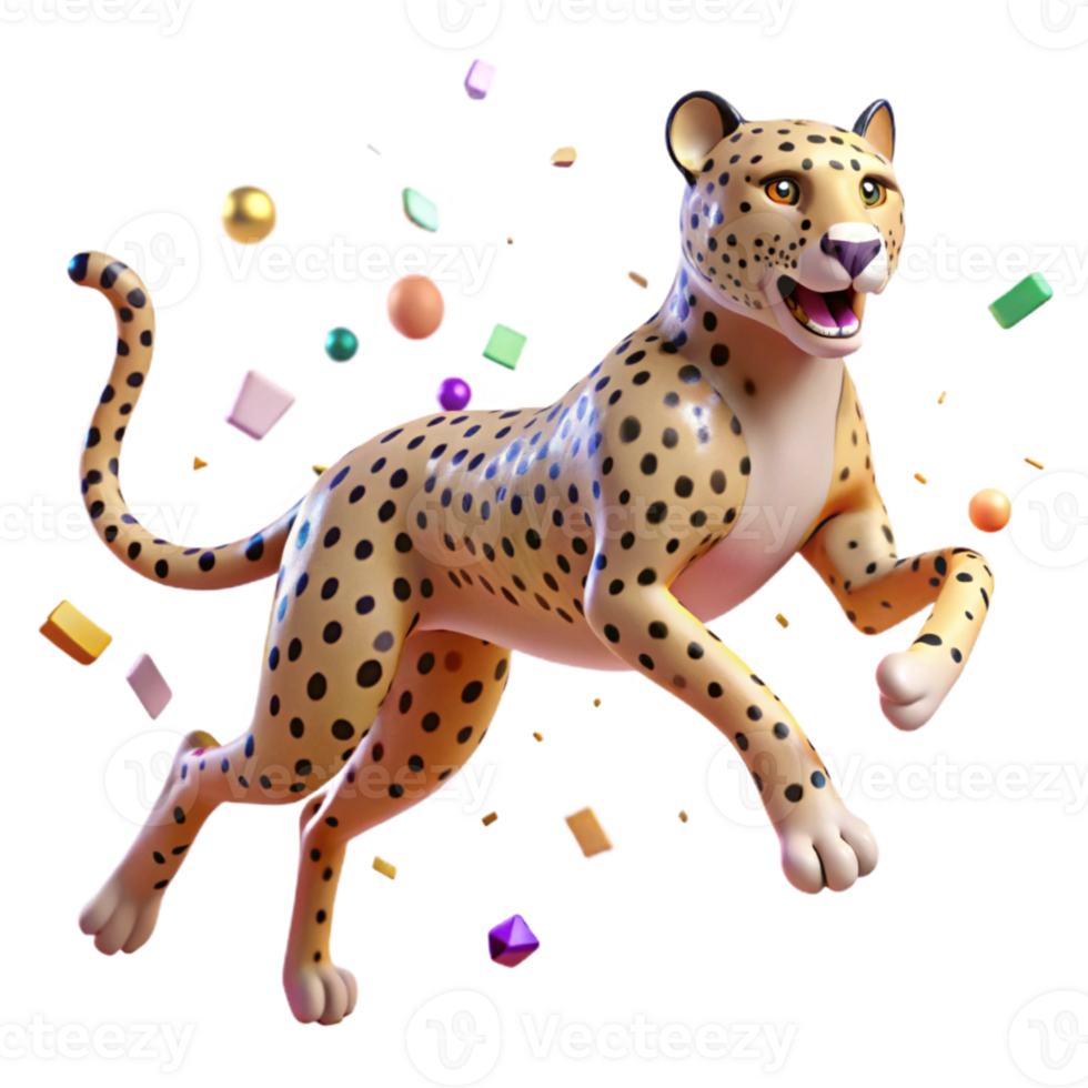magnificent traditional Running Cheetah Spotted Coat Transparent Background original png