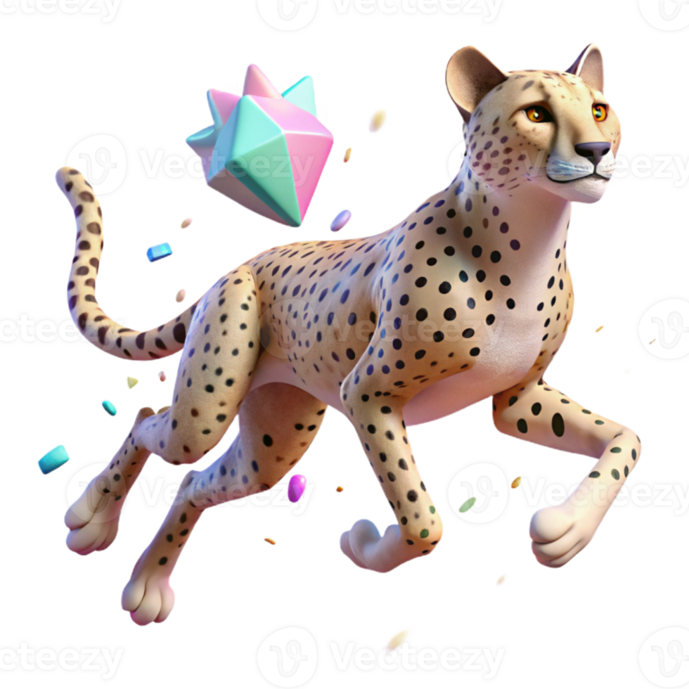 extraordinary contemporary Running Cheetah Fast Motion Transparent Background detailed png