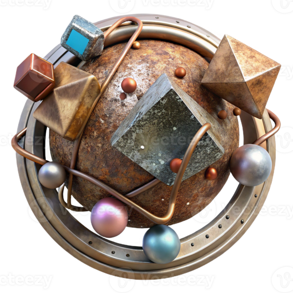 serene modern Rusting Metal Surface with Grunge Detail Isolated exclusive png