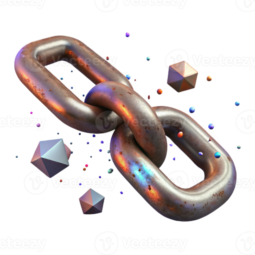impressive rustic Rusty Metal Chain with Links Isolated on Transparent Background high resolution png