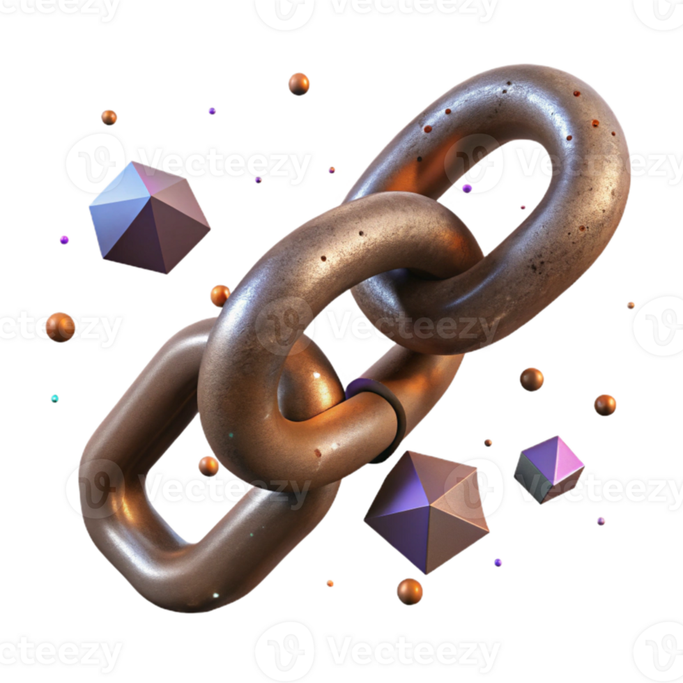 stunning creative Rusty Metal Chain Link Close Up View Isolated png