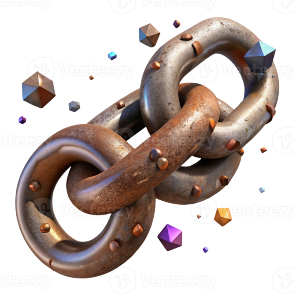 extraordinary creative Rusty Metal Chain Link Close Up View Isolated professional png