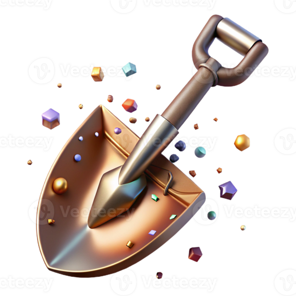 beautiful contemporary Rusty Metal Spade with Handle Cutout Transparent Background authentic png