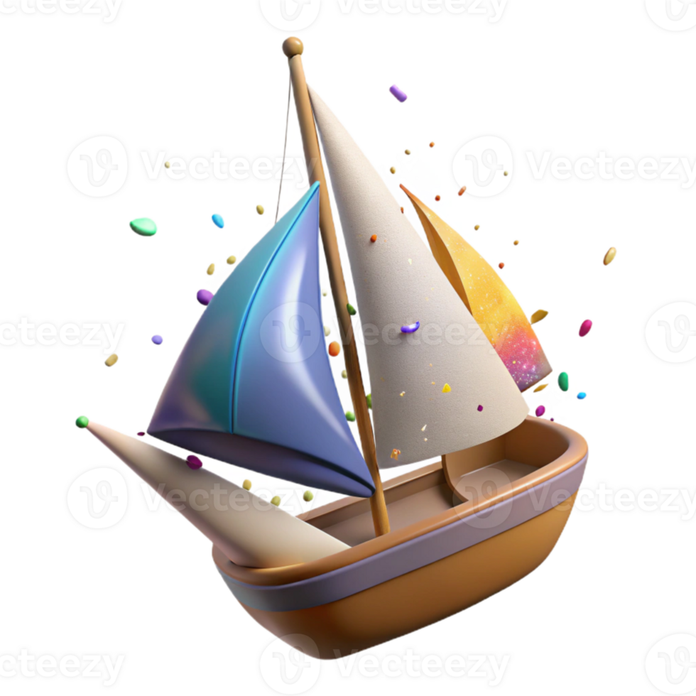 extraordinary modern Sailboat Sailing in Strong Wind Isolated original png
