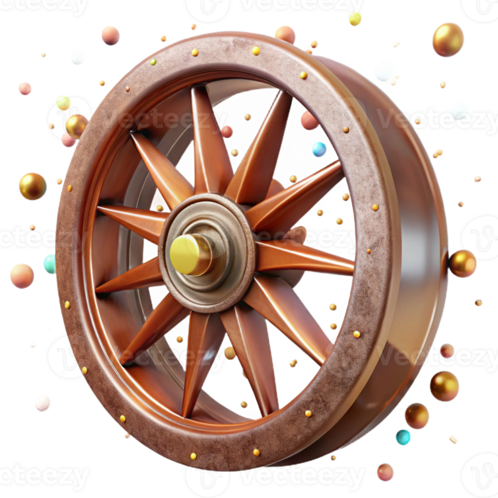 wonderful rustic Rusty Metal Wheel with Spokes Isolated on Transparent Background premium png