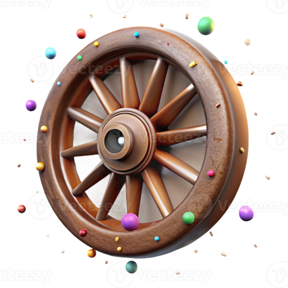 stunning modern Rusty Metal Wheel with Spokes Isolated on Transparent Background high quality png