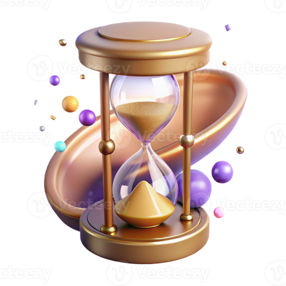 wonderful classic Sand Hourglass Isolated with Falling Sand Detail exclusive png