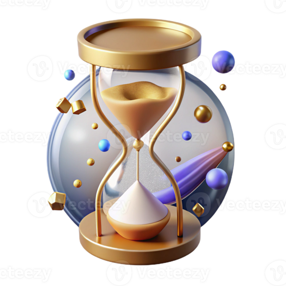 extraordinary contemporary Sand Hourglass Isolated with Falling Sand Detail premium png
