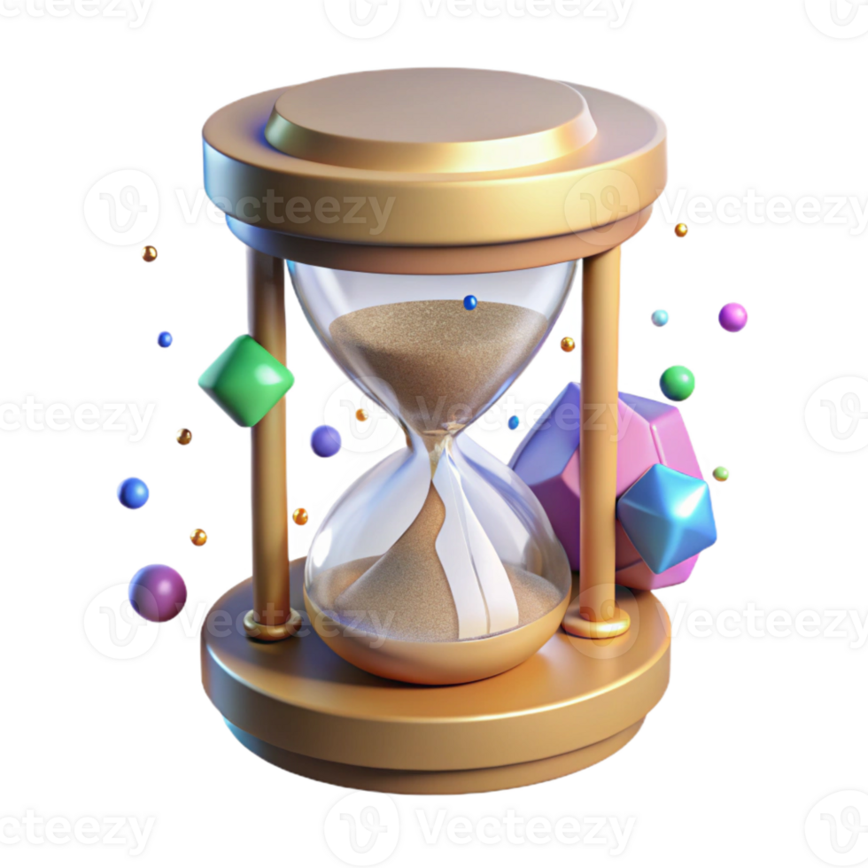 extraordinary traditional Sand Hourglass Time Passing Isolated on Transparent Background exclusive png