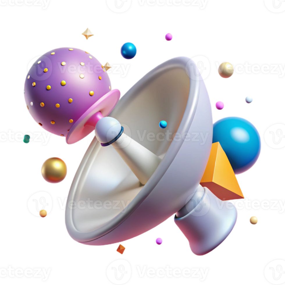 magnificent minimalist Satellite Dish Cutout with Receiving Signals high quality png