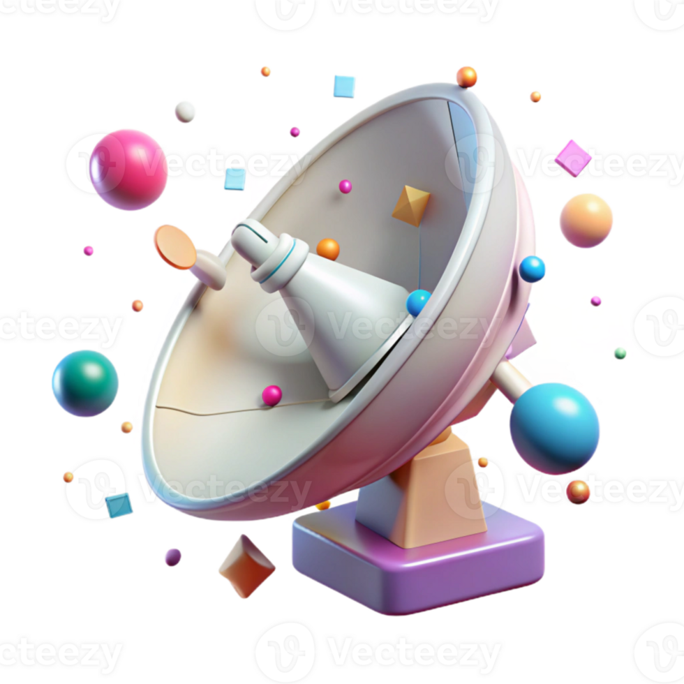 serene abstract Satellite Dish Cutout with Receiving Signals high resolution png