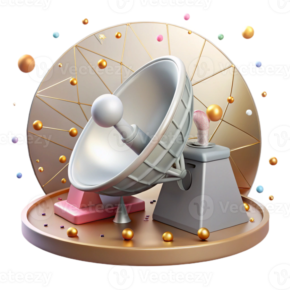 dramatic rustic Satellite Dish Cutout with Receiving Signals high quality png