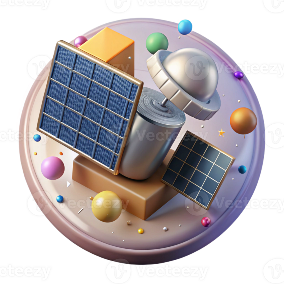 magnificent minimalist Satellite Solar Panel Cutout with Reflective Surface exclusive png