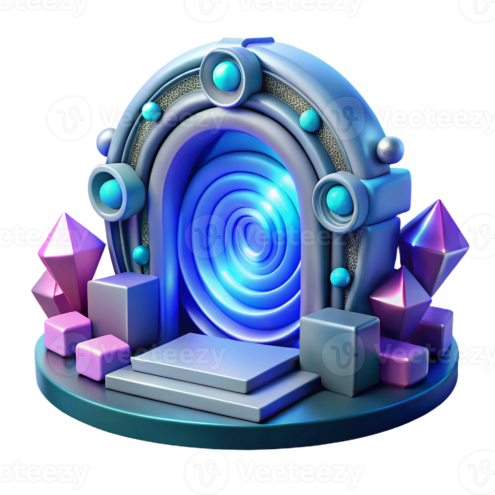 extraordinary classic Science Fiction Portal with Blue Swirl Isolated genuine png