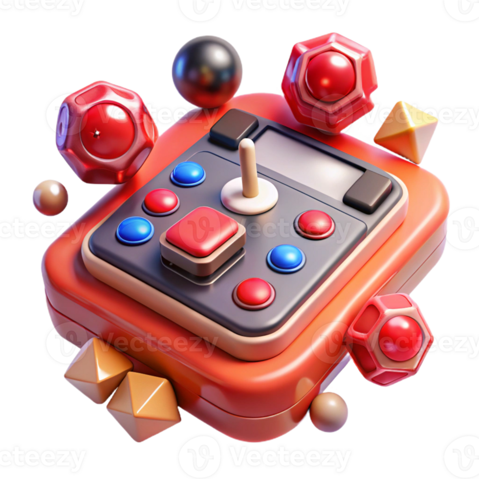 beautiful contemporary Sci Fi Console with Red Buttons Transparent Background original png