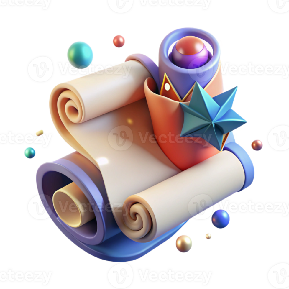 stunning classic Scroll Transparent Background with Rolled Up Paper png