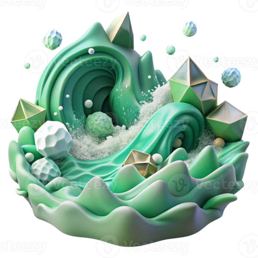 dramatic rustic Seafoam Green Ocean Waves Cutout with Crashing Surf exclusive png