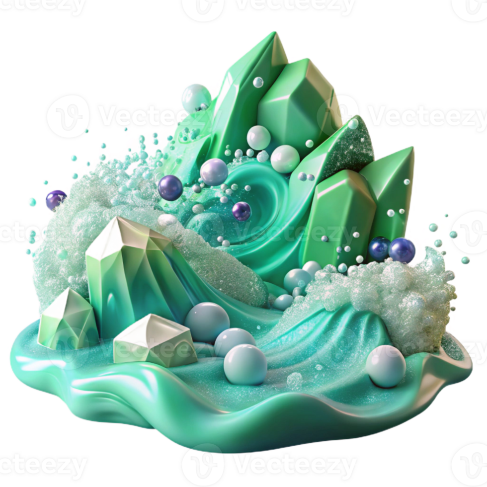 wonderful artistic Seafoam Green Ocean Waves Cutout with Crashing Surf high resolution png