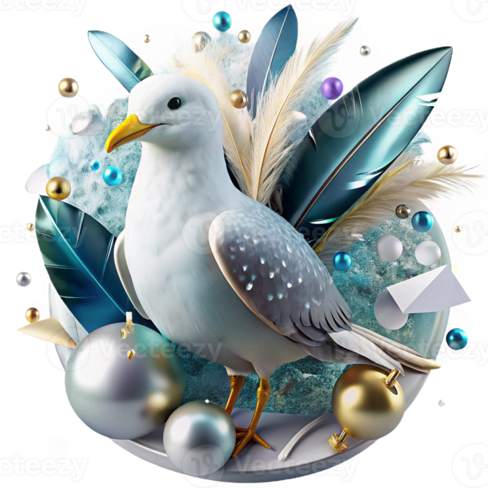 magnificent artistic Seagull Transparent Background with White Feathers genuine png