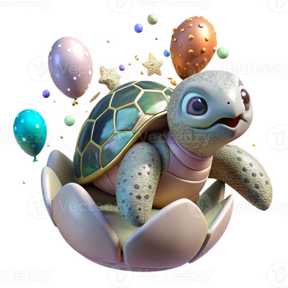 magnificent abstract Sea Turtle Hatching Isolated with Tiny Turtles genuine png