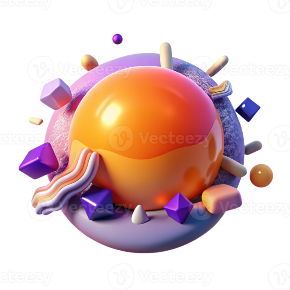 impressive traditional Setting Sun Isolated with Orange and Purple Gradient detailed png