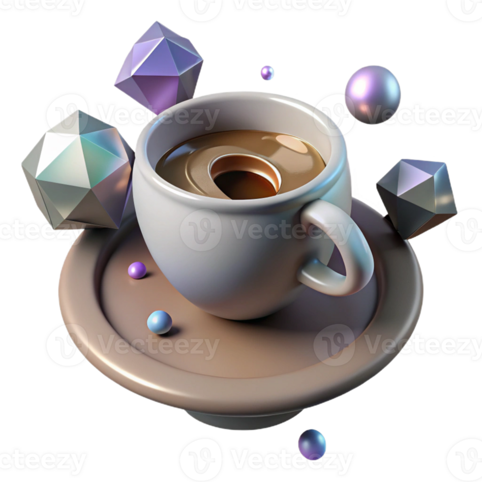 dramatic rustic Shadow of a Coffee Cup Cutout professional png