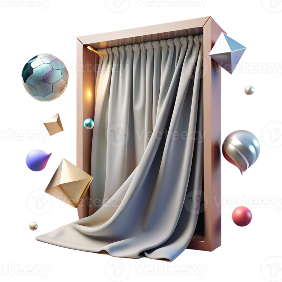 serene vintage Shadow of a Curtain Isolated authentic png