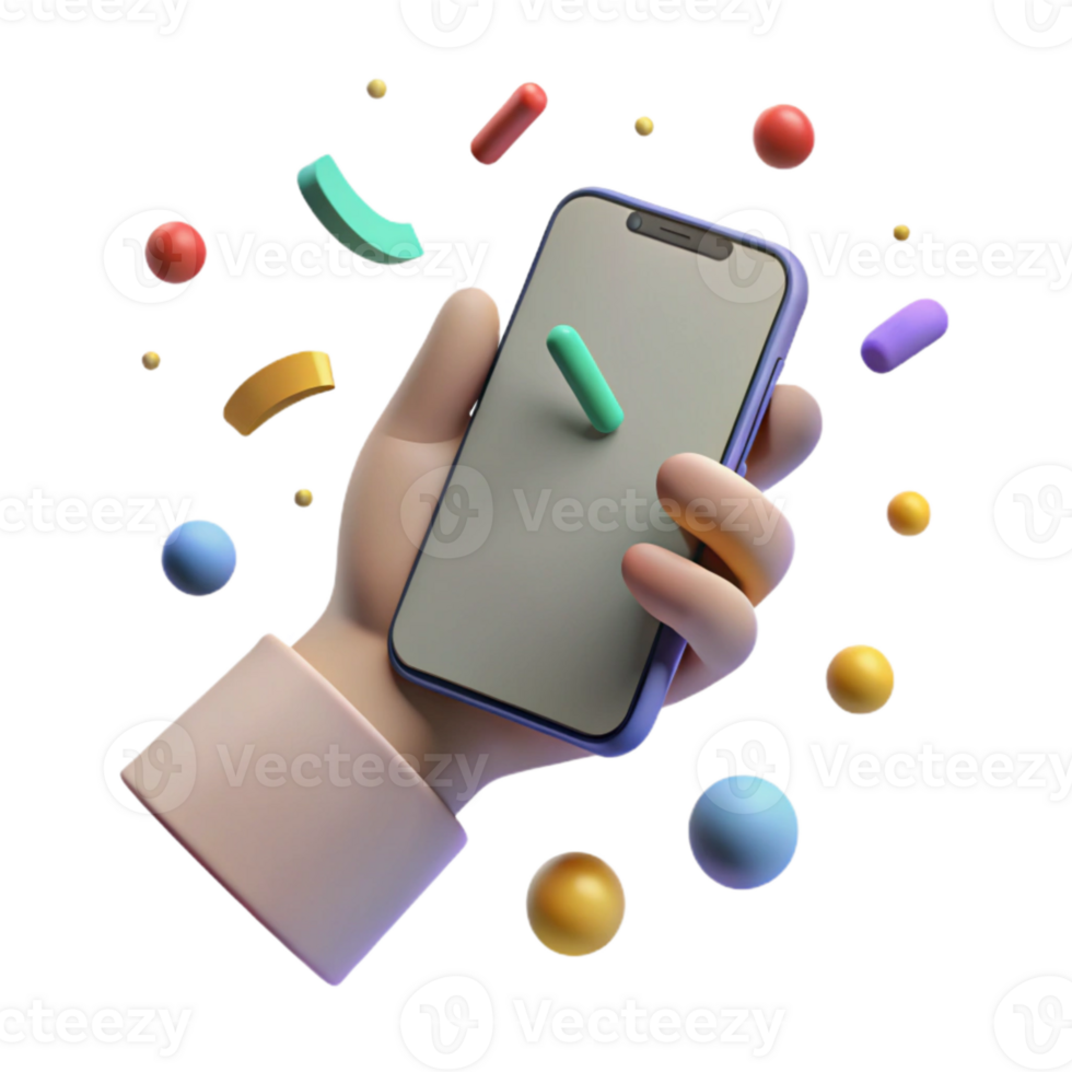 elegant abstract Shadow of a Hand Holding a Smartphone Isolated exclusive png